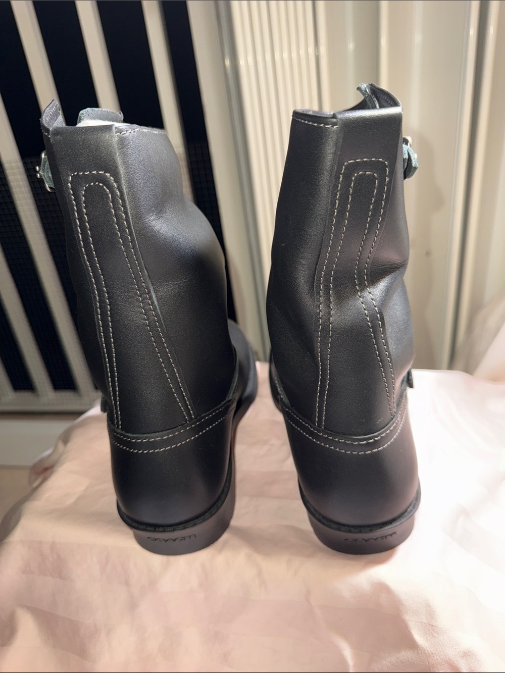 NWOT - Coach Women’s Dawn Black Leather Moto Pull On Biker Boots. - Picture 3 of 4